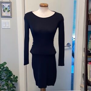 Fitted Black Long sleeve Dress